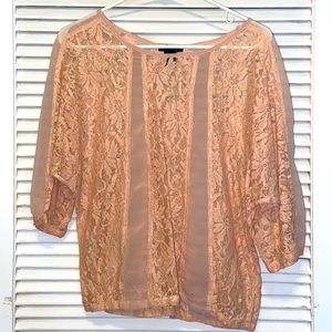 Light pink sheer lace blouse